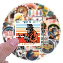 55Pcs Funny Welding Stickers Scrapbook Aesthetic Stickers Welding Helmet Stickers Hardhat Stickers Dirt Bike Stickers Vinyl Waterproof Stickers For Water Bottle,Computer,Laptop,Phone,Luggage,Notebook,Fridge - 1 - View 3