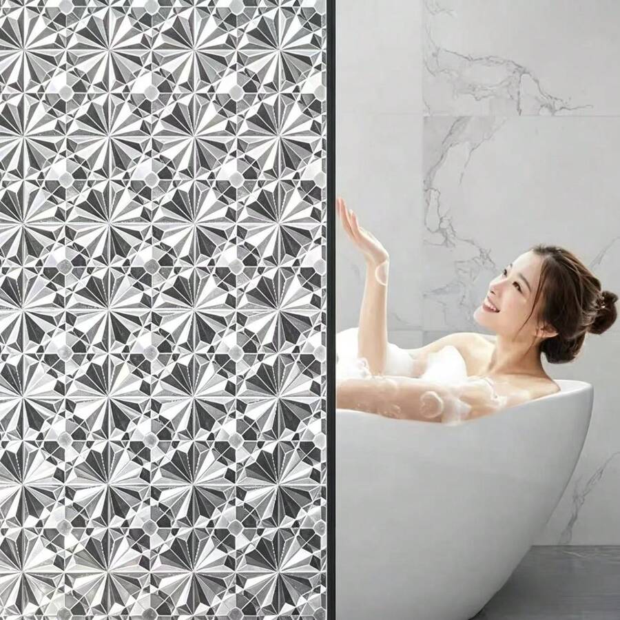 1PC Diamond Pattern Static Cling Window Film Office Partition Glass Sticker Transparent Heat Insulation Film