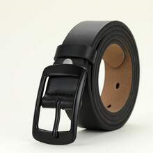 Women Vintage Color Block PU Leather Pin Buckle Belt Four Seasons Daily Wear Jeans Matching Accessory - Black - View 1