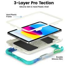 适用于 iPad (A16) 第 11 代/Air11/Air13 M3 (2025) 第 9/8/7 代 (2021/2020/2019) 的重型防震保护壳，坚固耐用的硬壳保护套，内置支架，适用于 10.2 英寸 iPad 2021/2020/2019。 - 迷彩淺藍 - 查看 5