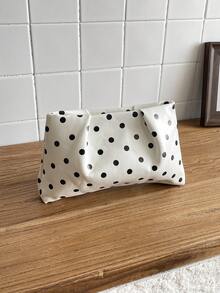 Tas Tangan Kecil Polkadot Chic untuk Wanita, Desain Niche Baru Musim Panas 2026, Clutch Kasual Mewah untuk Kantor dan Perjalanan - Putih - View 5
