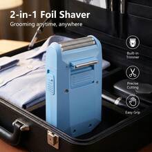 WEEME Wireless Electric Shaver, Professional USB-C Rechargeable Men's Razor With Sideburn Trimmer, Suitable For Daily Grooming, Travel And Store: Business Travel Shaver - Blue - View 4