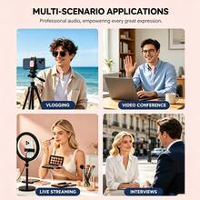 Wireless Lavalier Microphone, Plug And Play, Noise Cancelling Lapel Mic For IPhone/Android, Ideal For Vlog, Live Streaming, Interview - 查看 5