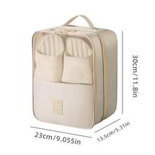 Waterproof Travel Shoe Storage Bag With Luggage Strap, Portable Transparent PVC Lined Shoe Cover, Suitable For Suitcase, Multi-Pocket Sports Shoe Storage Bag With Phone Pocket On Back And Mesh Design On Front - View 3