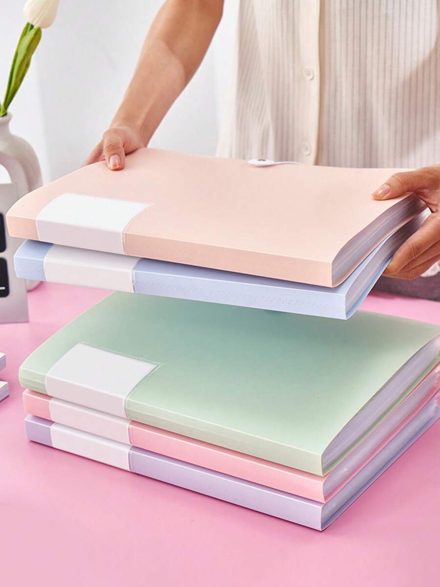 30-Pocket Snap-Closure A4 Clear Pocket File Folder, Large Capacity Document Organizer, Multifunctional Office File Bag, Exam Paper Storage Bag, Contract Organizer - Single Piece - View 1