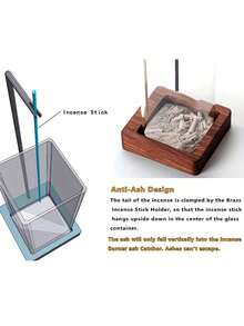 1pc Incense Burner, Detachable Glass Ashtray Style Incense Holder, Transparent Glass Structure, Suitable For Home, Yoga, Spa, Meditation, Easy To Clean Incense Stand, Elegant Home Desktop Decoration, Fashion Aesthetic, Durable Design - Incense Burner Stand - View 4