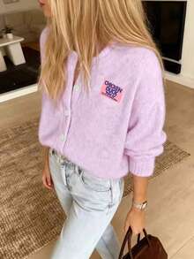 Women's Plus Women Fall Winter Sweater Basic Tops Frenchy Going Out Outfits - Mauve Purple - View 4
