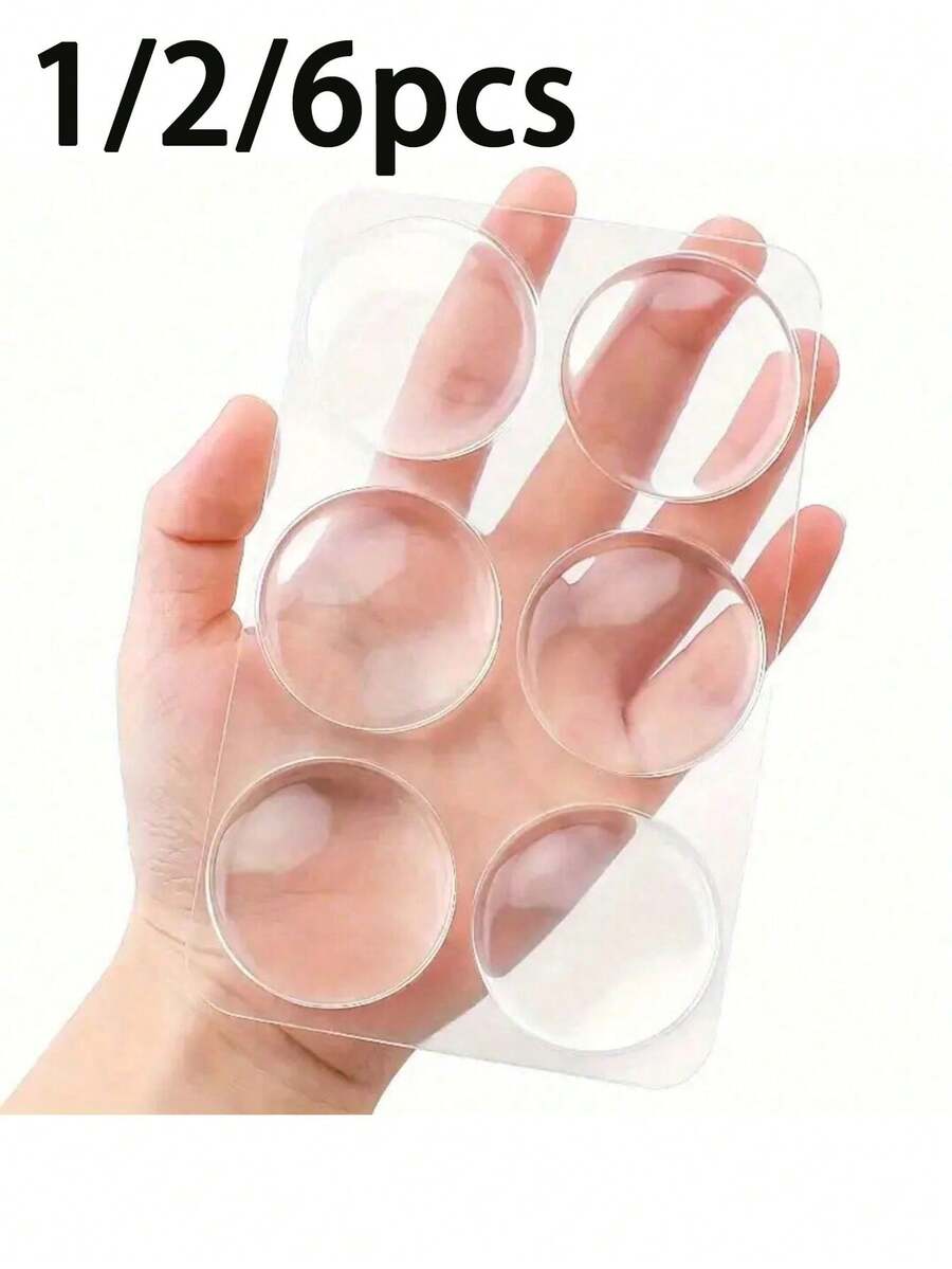 1/2/6pcs Door Handle Wall Protector Stickers - Self-Adhesive, Reusable And Sound-Insulating. Suitable For Home, School, Office, Living Environment, Bedroom Decor, Kitchen Decor, Room Decor, Soft Materials And More.