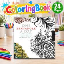 One Zentangle A Day Coloring Book, 24 Pages Intricate Mandala & Abstract Zentangle Line Art, 6-Week Creative Drawing Guide For Relaxation, Inspiration & Fun, Ideal For Hand Coloring, Art Decor & Stress-Relief Leisure - Coloring Book - View 8