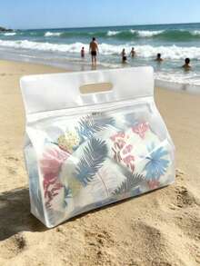 Wet Dry Separation Swimsuit Bag - Plastic Zipper Swimsuit Storage Bag, Suitable For Swimsuits, Clothing, Outdoor Sports, Essential Storage Bag For Summer And Autumn, Travel Essential, Portable Rectangular Design, Suitable For Beach, Swimming Pool, Gym And Vacation Use. - Multicolor - View 2