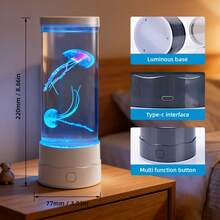 1pc Silent Color-Changing Jellyfish Lamp, 7 Lighting Modes, Suitable For Fish Tank And Desktop, USB Powered, Glowing Base With Floating Soft Light, Ideal For Living Room, Bedroom, Desktop Decor, Holiday Gift - View 8