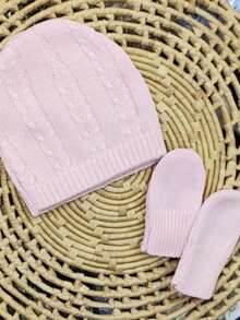 Complete Knit Maternity Outfit, Jumpsuit, Blanket, Hat And Gloves - 淺粉色 - 查看 4