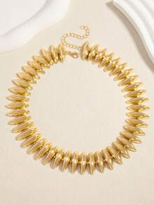 European And American Fashion Elegant Vintage Crescent Moon Bullet-Shaped Geometric Necklace, Suitable For Party And Banquet Wear, Gift For Friends - Gold - View 2