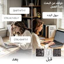 3pcs/Set Arabic Keyboard Shortcut Stickers Compatible With WINDOWS+ Word/ Excel + Quick Reference Keyboard Shortcut Stickers - View 4