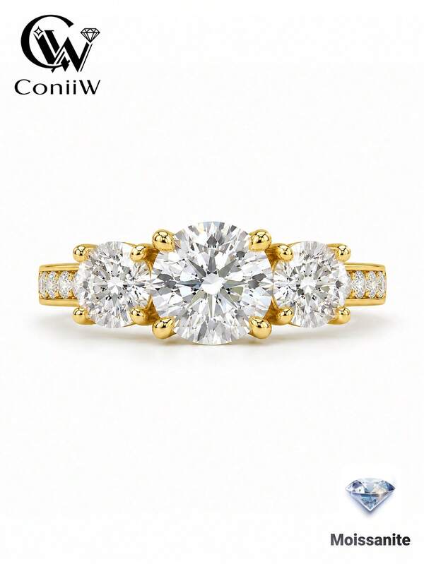 ConiiW A Luxurious 925 Sterling Silver Ring With A 3.6-Carat Moissanite, Suitable For Both Men And Women, Perfect For Proposals, Engagements, And As A Gift.