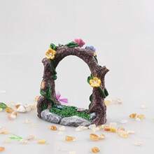 1pc Arch Bridge Sliding Window Micro Landscape Decoration, Mini Slide, Flower Bed And Arch Bridge, Resin Craft, For Fish Tank Scenery, Fairy Garden, Garden Decor, DIY Micro Landscape And Dollhouse Decoration - Multicolor - View 9