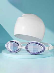 1 Piece / 2 Pieces Swimming Goggles And Swimming Caps Set. High-Definition Anti-Fog Swimming Goggles Suitable For Both Men And Women. Fashionable And Cool Design For Underwater Sports. Swimming Goggles And Swimming Caps. - Multicolor - View 5
