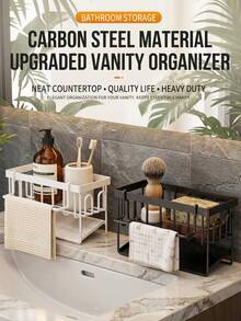 Kitchen Sink Caddy,Space Saving Countertop Sink Storage Organizer, Multi-Scene Usable For Kitchen Sink Counter,Separated Storage Zones To Classify Cleaning Gadgets,Towel Bar Design For Hanging Hand Towels,Easy-To-Remove Drip Tray For Quick Cleaning - Multicolor - View 5