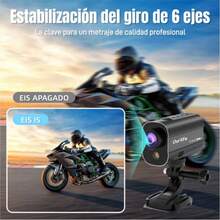 Cámara de acción 5K a 30 FPS con estabilización de imagen, WiFi, luces LED, grabación en bucle, cámara deportiva para moto, bicicleta y actividades al aire libre - Negro - Ver 5