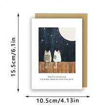 No One Else Anniversary Card, Cat Themed Card For Anniversaries, Cute Two Cats Night Sky Sentimental Anniversary Card For Partner, For Boyfriend Girlfriend - Multicolor - View 3