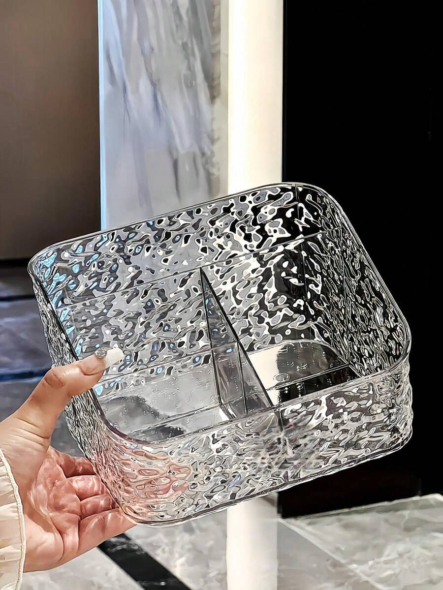 2件裝透明化妝品與護膚品收納盒，現代梳妝台收納整理盒，適用於浴室用品、學生返校用品、彩妝收納、珠寶收納，適合各種化妝桌