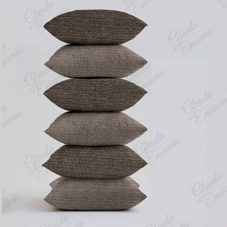 Kit Com 6 Capas Para almofadas 45x45 cm Gorgurinho - AL - Marrom-Bege - Visão 1