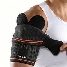 1pc Adjustable Shoulder Support Brace, Unisex, Compression Sleeve With Removable Silicone Pad, Suitable For Running - Multicolor - View 6