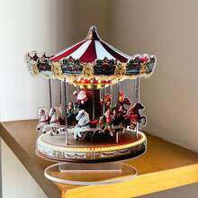 迷人壓克力旋轉木馬 2D 桌上裝飾品，適合聖誕節與萬聖節，理想禮物，桌面裝飾擺飾 - A - 查看 10