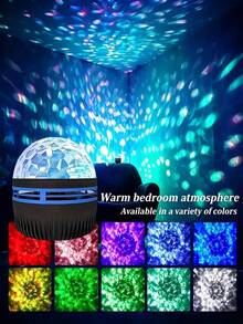 Luz Proyectora de Ondas Alimentada por USB con Cable Tipo-C, Lámpara de Ambiente con Control Remoto RGB para Decoración Estética de Dormitorio - luz policromática - Ver 11