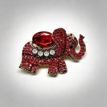 Vintage Rhinestone Elephant Brooch, Elegant Suit Brooch For Women - Elephant - View 5