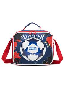 Ensemble de 3 pièces de sac à dos patchwork brodé de football mignon et à la mode pour enfants, avec un espace ample pour ranger les fournitures scolaires de votre enfant, un motif exquis, utilisant les couleurs préférées des enfants, convient pour l'école, les sports de plein air ou les voyages, cadeau d'anniversaire de vacances parfait pour les enfants, combinaison de sac à dos décontracté - bleu de football - Voir 7