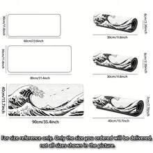 Black White Ukiyo-E Wave Print Extra Large Gaming Mouse Pad, Waterproof Smooth Surface Non Slip Rubber Desk Keyboard Mat For PC Gamer Office Bedroom Table Decor - Multicolor - View 8