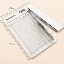 1pc Colorful Grid Line Press-Down Paper Cutter With Ruler Scale, Photo Trimmer, Suitable For Office, School Supplies, Learning Tools, Non-Electric - 1pc - View 12