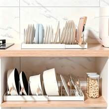 Pot And Pan Organizer 1pc Ultimate Kitchen Organizer - Space-Saving Expandable Shelf With Pot Lid Holder, Utensil Rack, Dish Drainboard, & Pull-Out Drawer For Tidy Cooking,The Perfect Gift For Mom - White - View 4