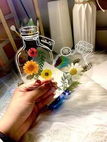 DIY 壓花套裝－幼兒教育輔助與手工套件，內含隨機玫瑰貼紙及製作四季花瓣標本與書籤的材料，適合男孩女孩的趣味可愛創意禮物 - 彩色 - 查看 6