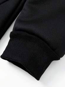 Men's Autumn/Winter Daily Commute Fashion Casual Minimalist Versatile Sweatshirt Hoodie - Black - View 5