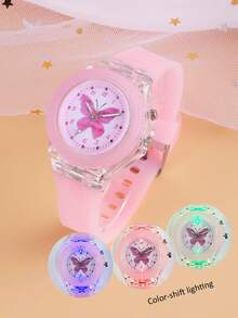 1pc/7pcs Set Teenager Exquisite Fashion Luminous Quartz Watch With Cute Flower Series Jewelry Set, Luminous Quartz Watch, Silicone Strap, Rotating Hands, Perfect Gift For Easter, Festival, Halloween, Christmas, New Year - Multicolor - View 13