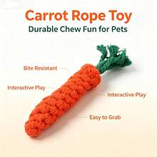 1pc Knotted Carrot Dog Chew Toy, Suitable For Boredom Relief And Teeth Grinding For Dogs At Home - Orange - View 1
