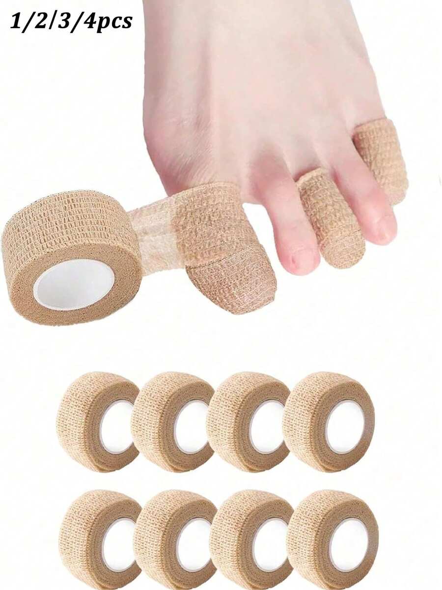 Multifunctional Finger/Toe Protector, Elastic Bandage, Writing Finger Protector, Self-Adhesive Toe Protector, Anti-Friction Pad. Suitable For Writing, Office Work, Sports, Running, Walking. Daily Essential. - Multicolor - View 1