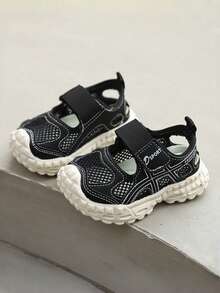 Summer Kids' Korean Style Breathable Mesh Casual Beach Shoes Closed-Toe Sports Sandals Non-Slip Soft Sole - Black - View 5