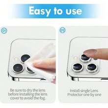 Camera Lens Protector For IPhone 17 Pro Max/17 Pro/17/17 Air/16 Pro Max/16/16 Plus/15 Pro Max/15/14/13/12/1, Shiny Personalized Metal Diamond Ring Design, 9H Hardness Scratch-Resistant, Stylish Phone Accessory, Case Friendly - Silver - View 4