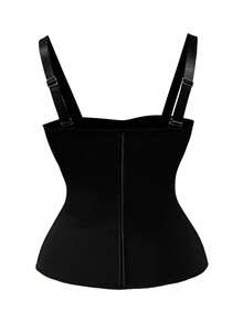 1 buah Rompi Latihan Perut Wanita dengan Pengencang Pinggang, Atasan Tank Top Pembentuk Perut untuk Olahraga Kebugaran, Cocok untuk Pasca Melahirkan, Atasan dengan Resleting Renda untuk Pesta Gym - Hitam - View 4