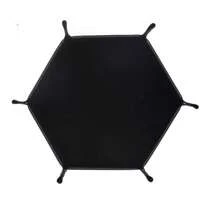 1 pieza Bandeja de almacenamiento plegable de cuero PU y terciopelo, bandeja hexagonal para dados, caja de almacenamiento para dados, organizador de juegos de dados de escritorio regular, juego de fiesta del Día de San Valentín, rodillo de dados para juego de fiesta del Día de San Valentín, fiesta de invierno, fiesta de primavera, fiesta interior - Multicolor - Ver 11