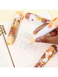 1pc/3pcs, Cartoon Capybara Eraser, Retractable Pencil Eraser, Creative Cute Cardboard Balloon Eraser, Suitable For School And Office, Art And Office Supplies, Back To School Essential, PVC Oval Shape, Back To School Gift - A - View 7