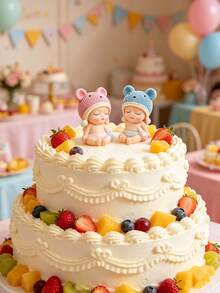 1pc Cute Baby Cake Decor, Lively And Adorable Baby Decoration | Mini Version, Suitable For Home Decor, Desk And Car Decor, Baby Shower Decor, Gender Reveal Party, Cake Decoration, Birthday Decoration (Hand-Painted, Some Color Unevenness May Occur, But It Won't Affect The Overall Appearance Of The Product, Please Do Not Purchase If You Mind) - Multicolor - View 4