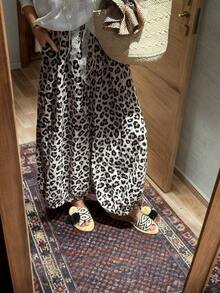 Women Pants - Leopard Print - View 3