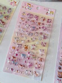 Miếng dán trang trí ốp điện thoại hình thỏ màu dễ thương, sticker sushi động vật Nhật Bản đính pha lê - màu sắc - Xem 10