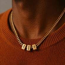 Personalized Men Necklace Silver, Custom Name Necklace For Men, Name Necklace, Father's Day Gift For Him, Gift For Dad, Dad Necklace - Multicolor - View 8