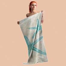 1pc Shell Pattern Beach Towel, Microfiber Beach Towel, Sports Towel, Suitable For Summer, Beach And Swimming Pool, Holiday Bathroom Decor, Travel Essential, Travel Accessory, Beach Essential - Multicolor - View 6