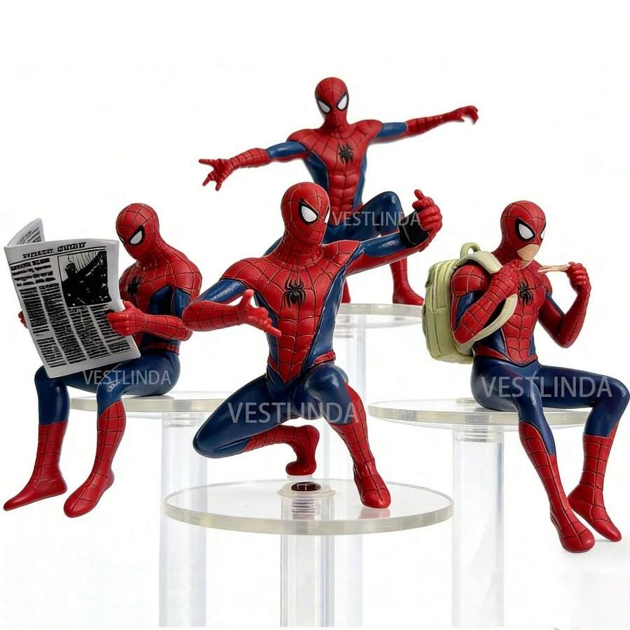4pcs Super Hero Model 7-9cm Mini Avengers Series Decor, Christmas And Party Gift - M - View 1